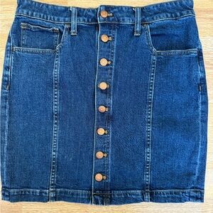 Madewell Indigo Button-Front Mini Denim Skirt
